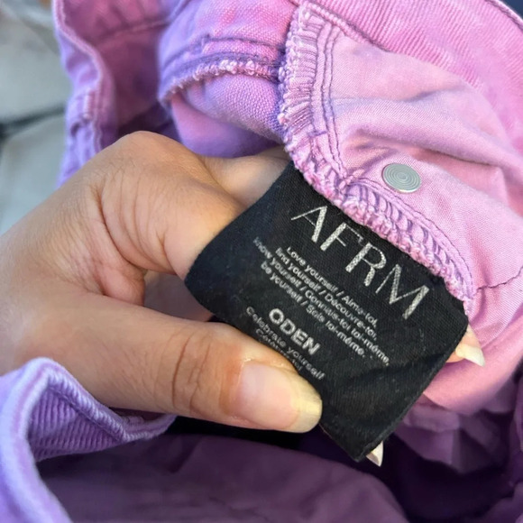 AFRM Oden Purple Distressed Wide Leg Jeans - Picture 5 of 6